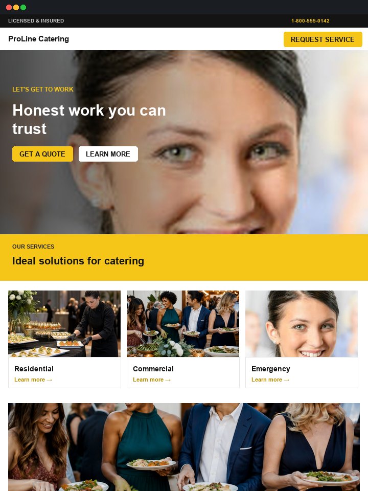 Bold yellow CTA